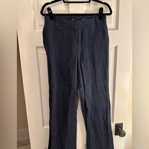 J Crew Navy Cafe Trouser 100% Linen Navy